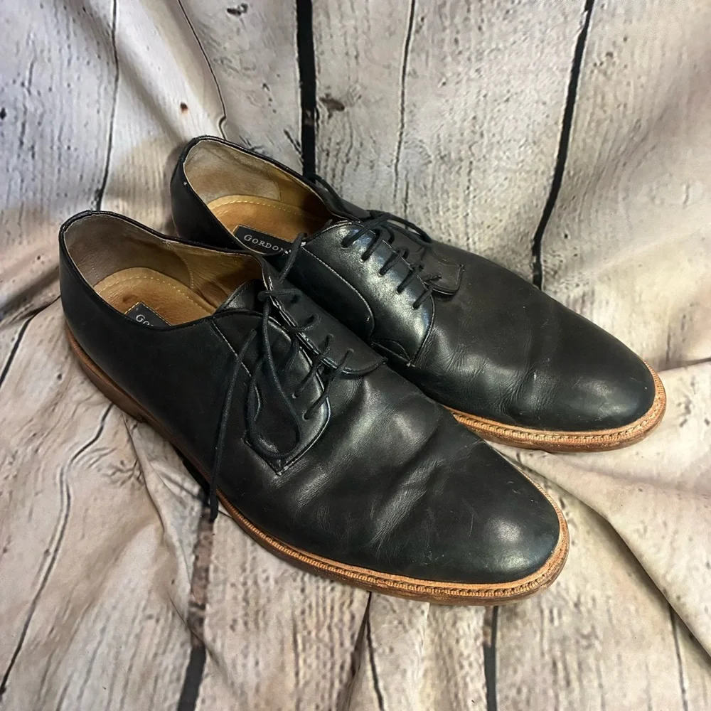 Gordon Rush Hester Black Leather Oxfords‎ Men’s Size 12 Lace Up Dress Shoes GUC